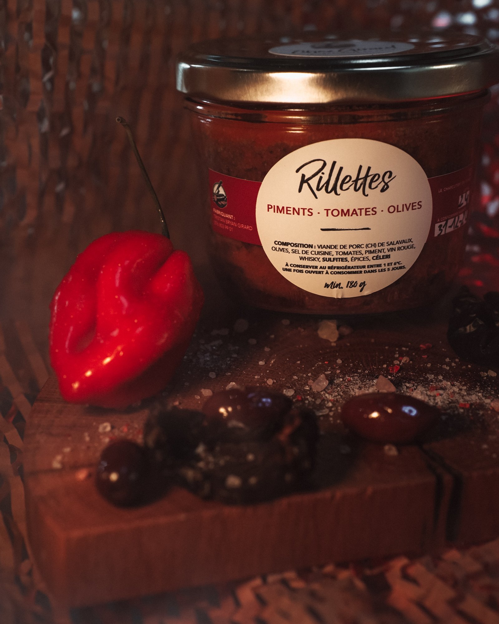 Rillettes Piments/Tomates/Olives - Le Charcutier Du Vu