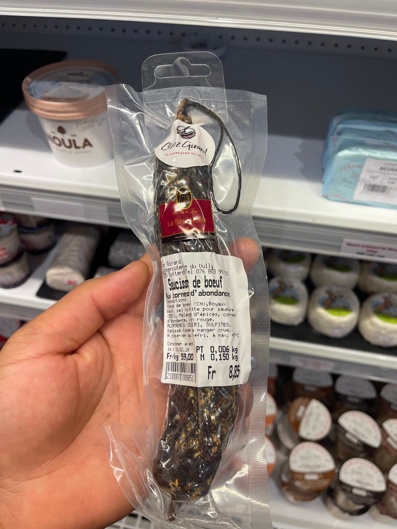 Saucisse de boeuf aux cornes d'abonfance - Le Charcutier Du Vully